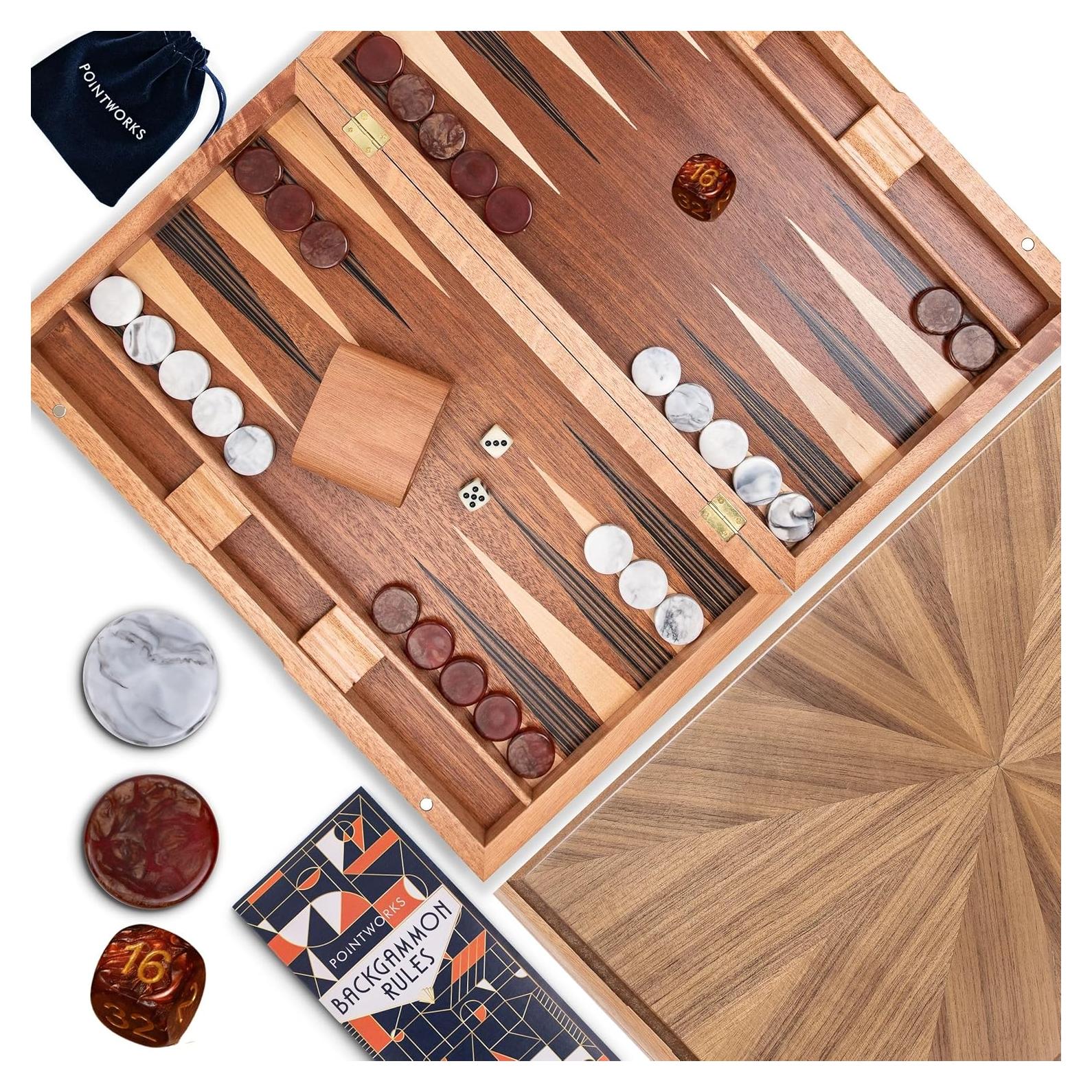 Juego de Damas Chinas de Madera Incrustada 43.9x50.8cm