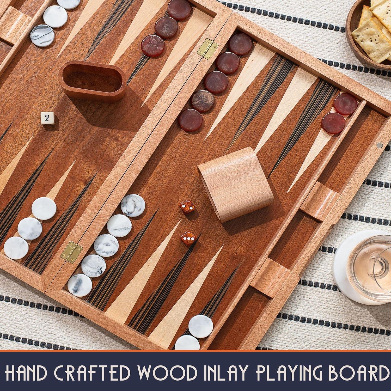 Juego de Damas Chinas de Madera Incrustada 43.9x50.8cm