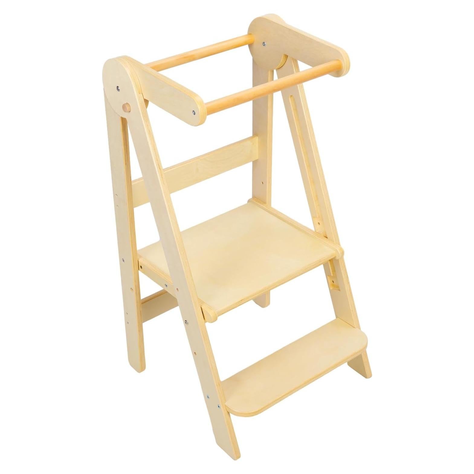 Torre de Aprendizaje Plegable para Niños de Madera Beige
