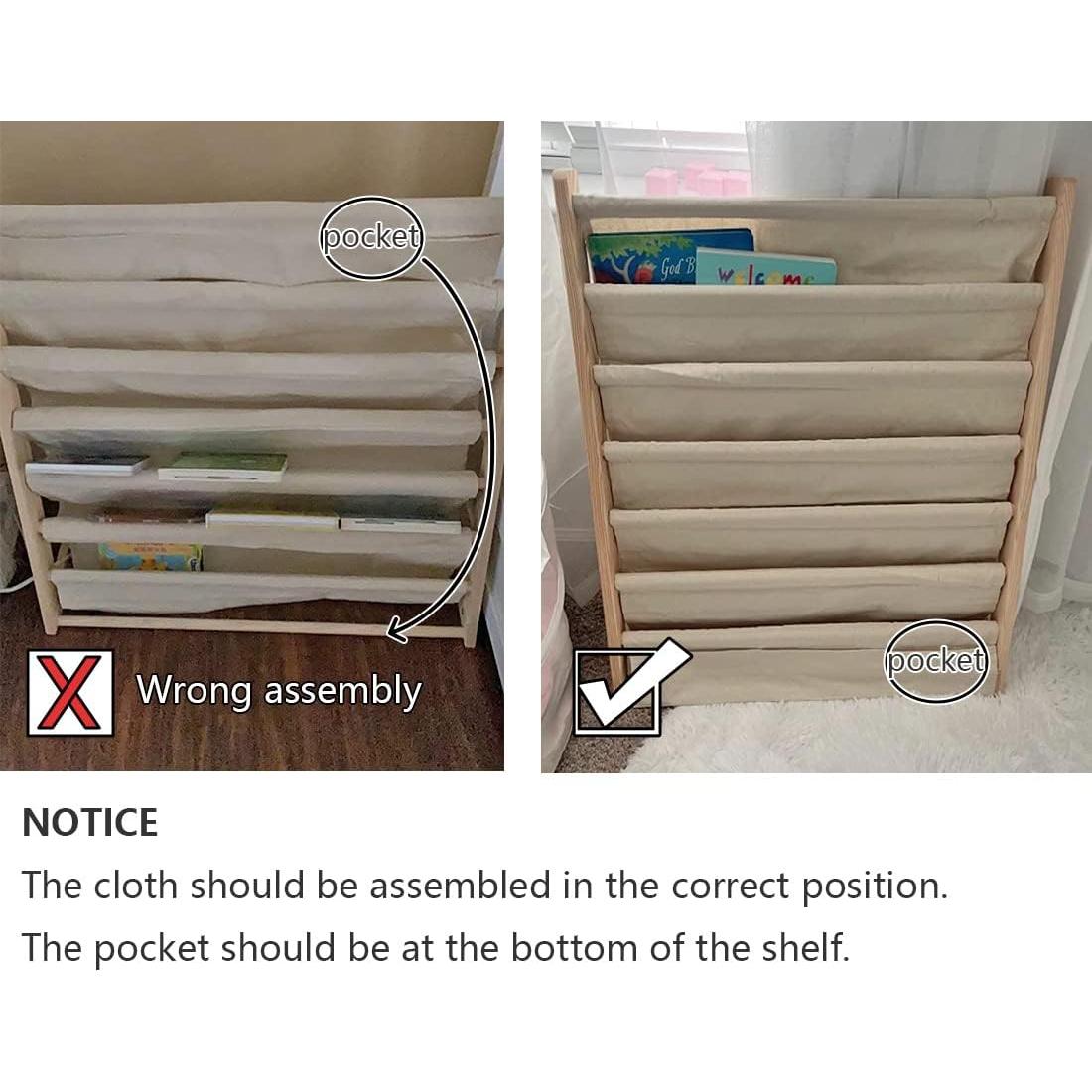 Estante de Libros Sling Morimoe 6 Niveles Beige 60x30x80cm