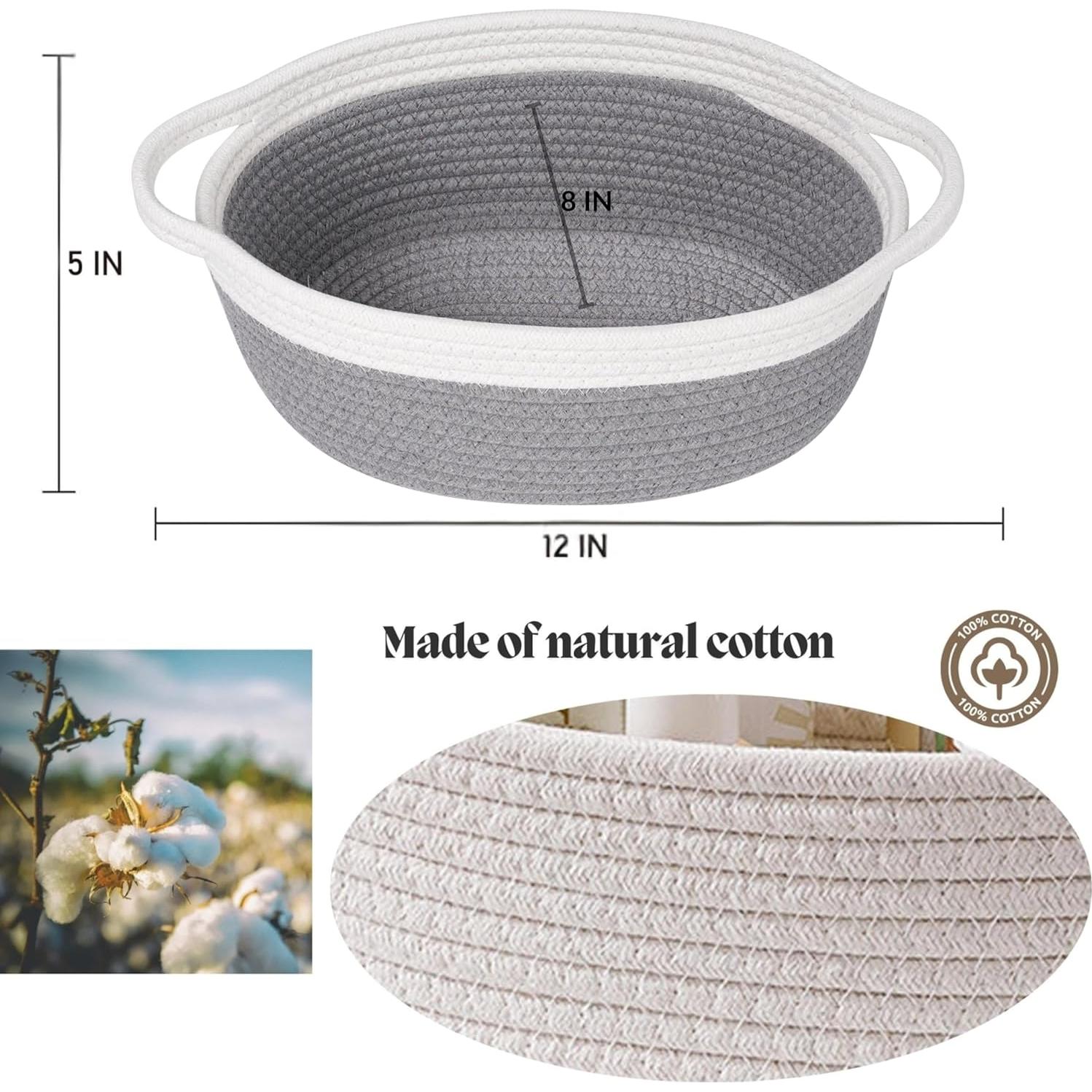 Cestas de Almacenamiento Tejidas QFLQFL 30.48x20.32cm - 2 Piezas