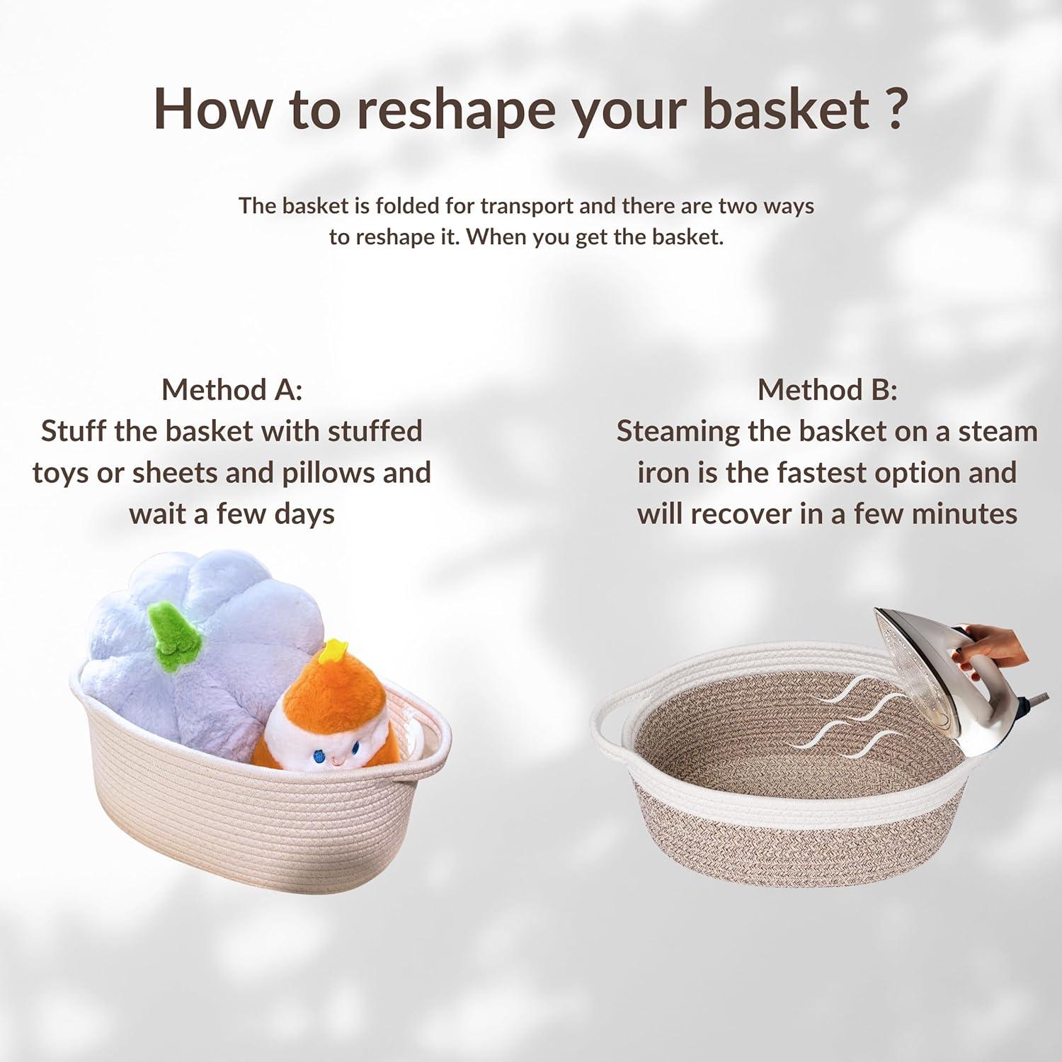 Cestas de Almacenamiento Tejidas QFLQFL 30.48x20.32cm - 2 Piezas