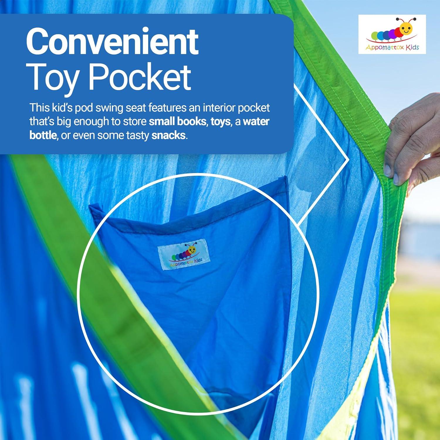 Silla Colgante para Niños Appomattox Kids Azul 145x53 cm