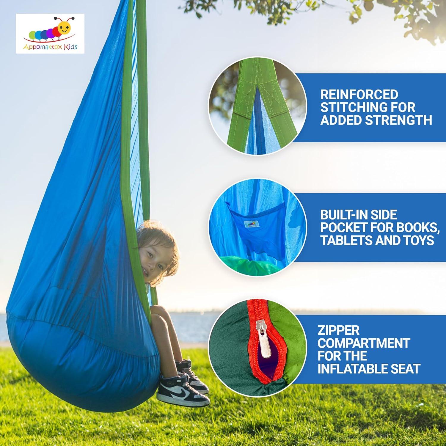 Silla Colgante para Niños Appomattox Kids Azul 145x53 cm