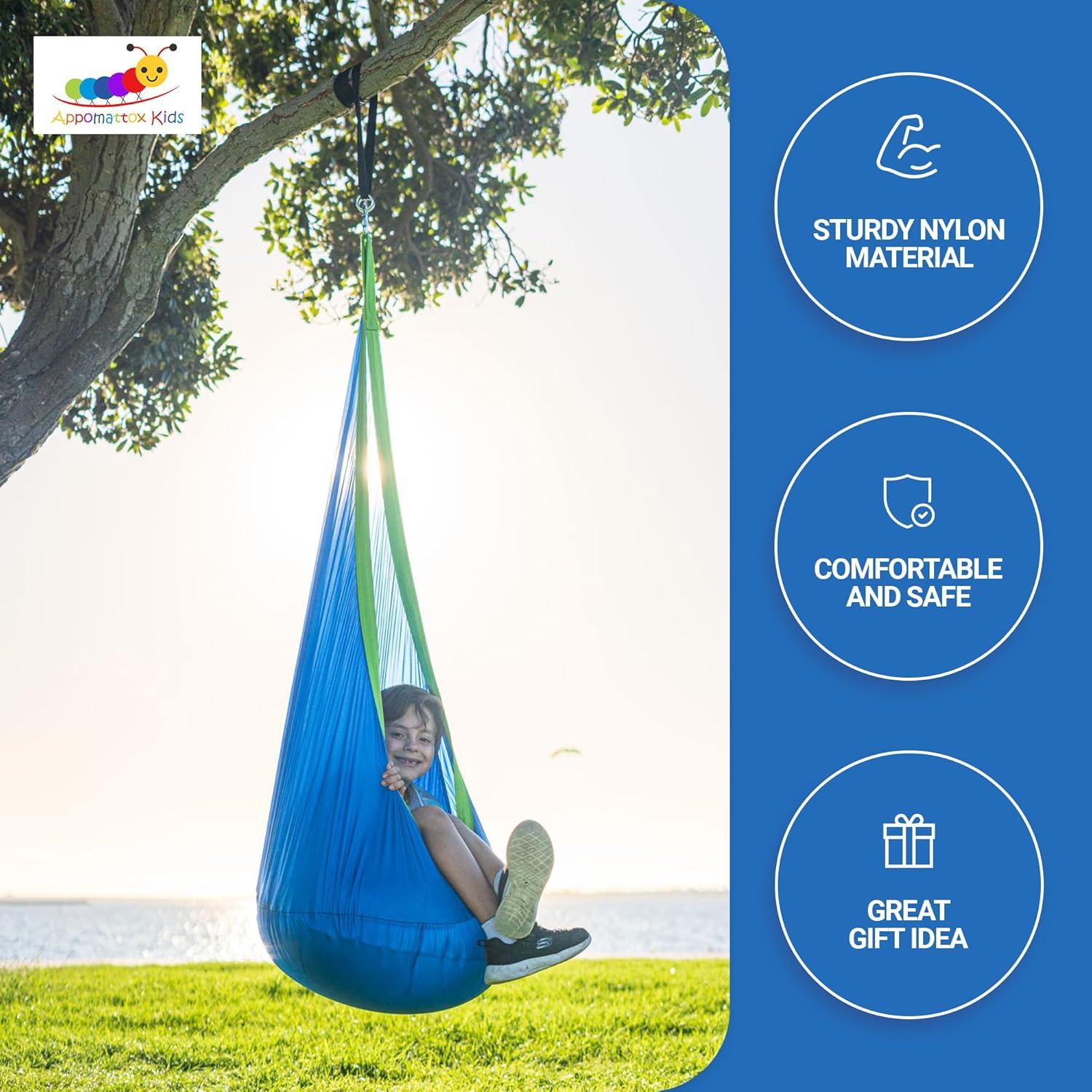 Silla Colgante para Niños Appomattox Kids Azul 145x53 cm