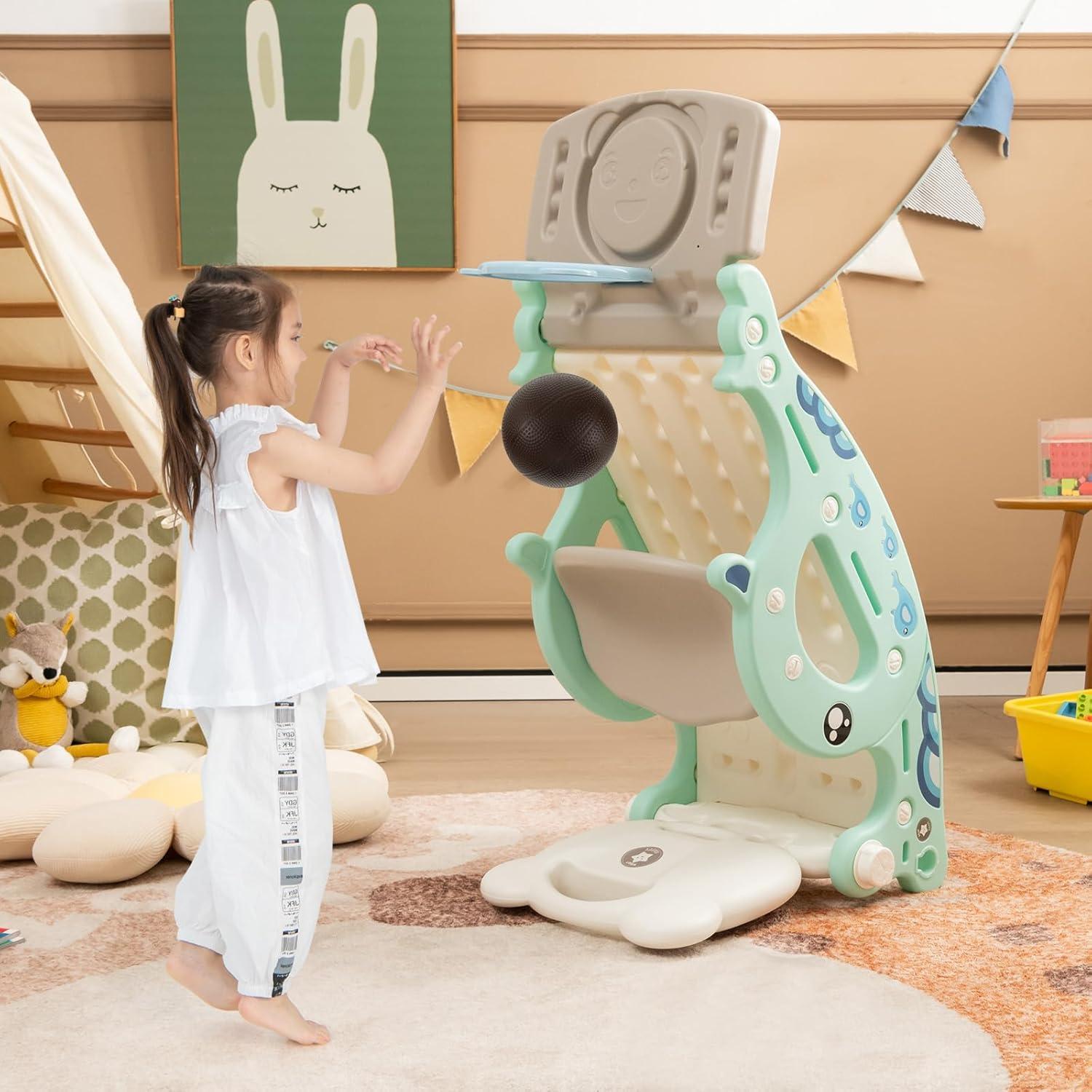 Tobogán 4 en 1 Costzon para Niños - Caballito, Aro y Anillos