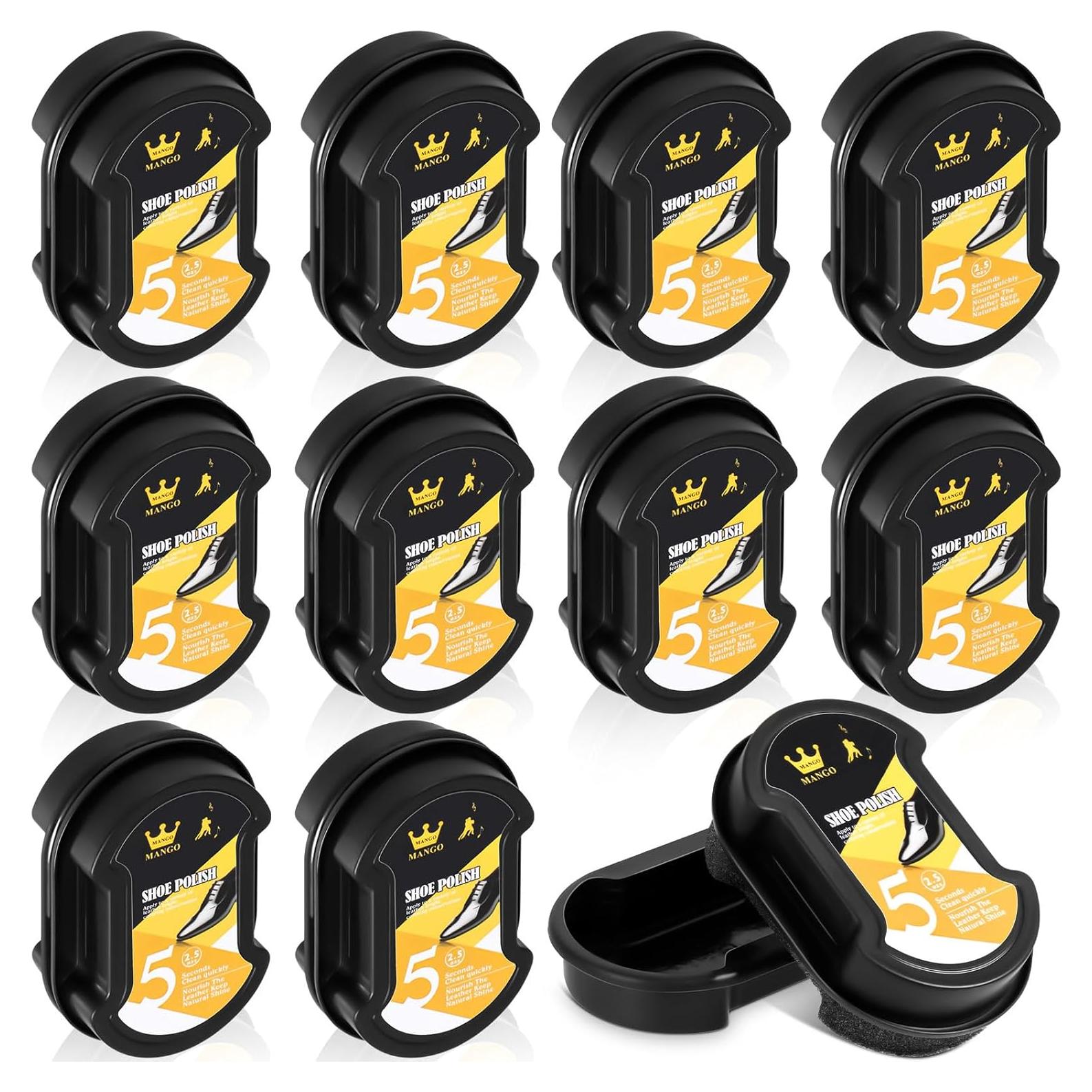 Loopeer 12 Esponjas para Brillar Zapatos Cuidado Cuero 11x7.2 cm