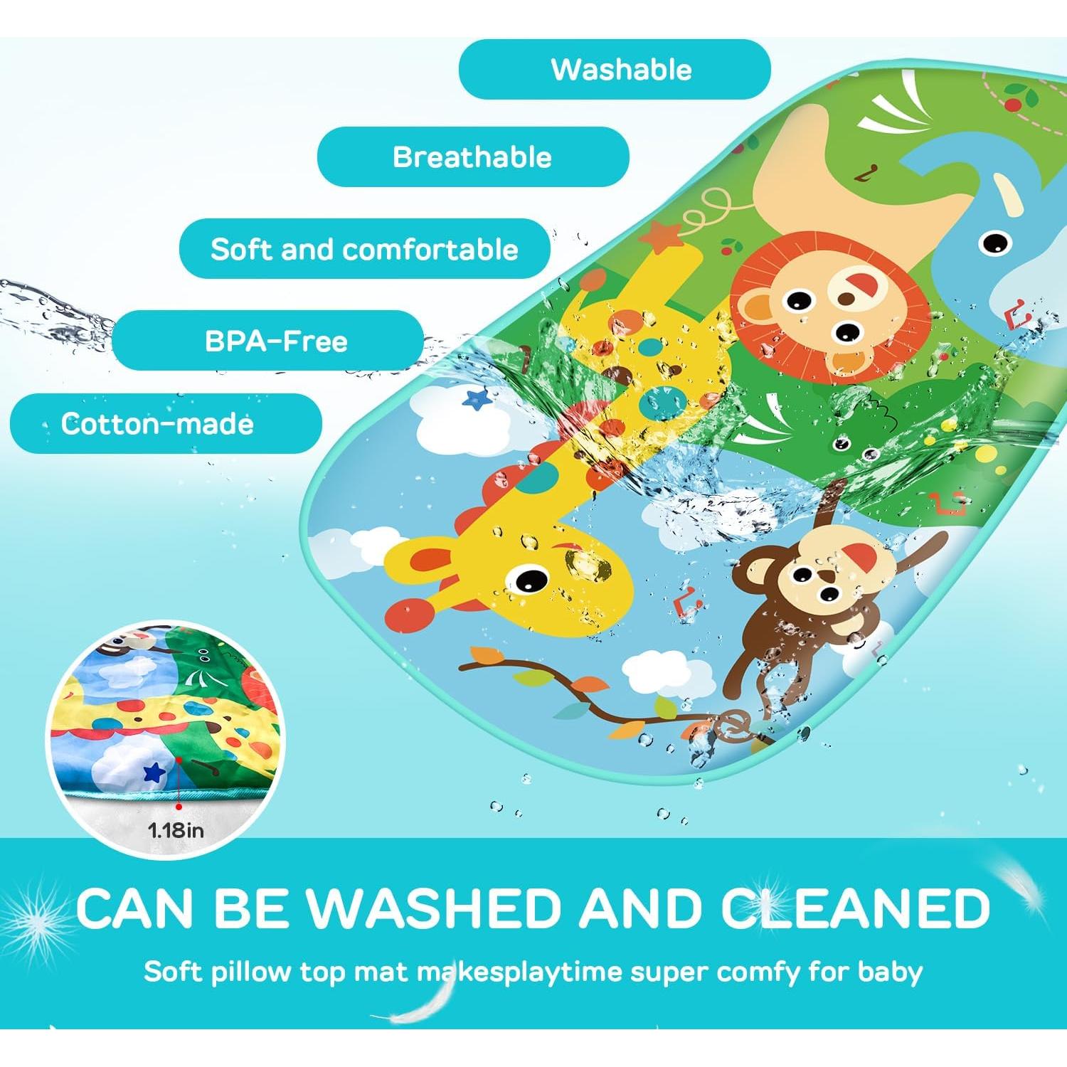 Alfombra de Juego para Bebés TOY Life Verde - Piano Musical 0-12 Meses