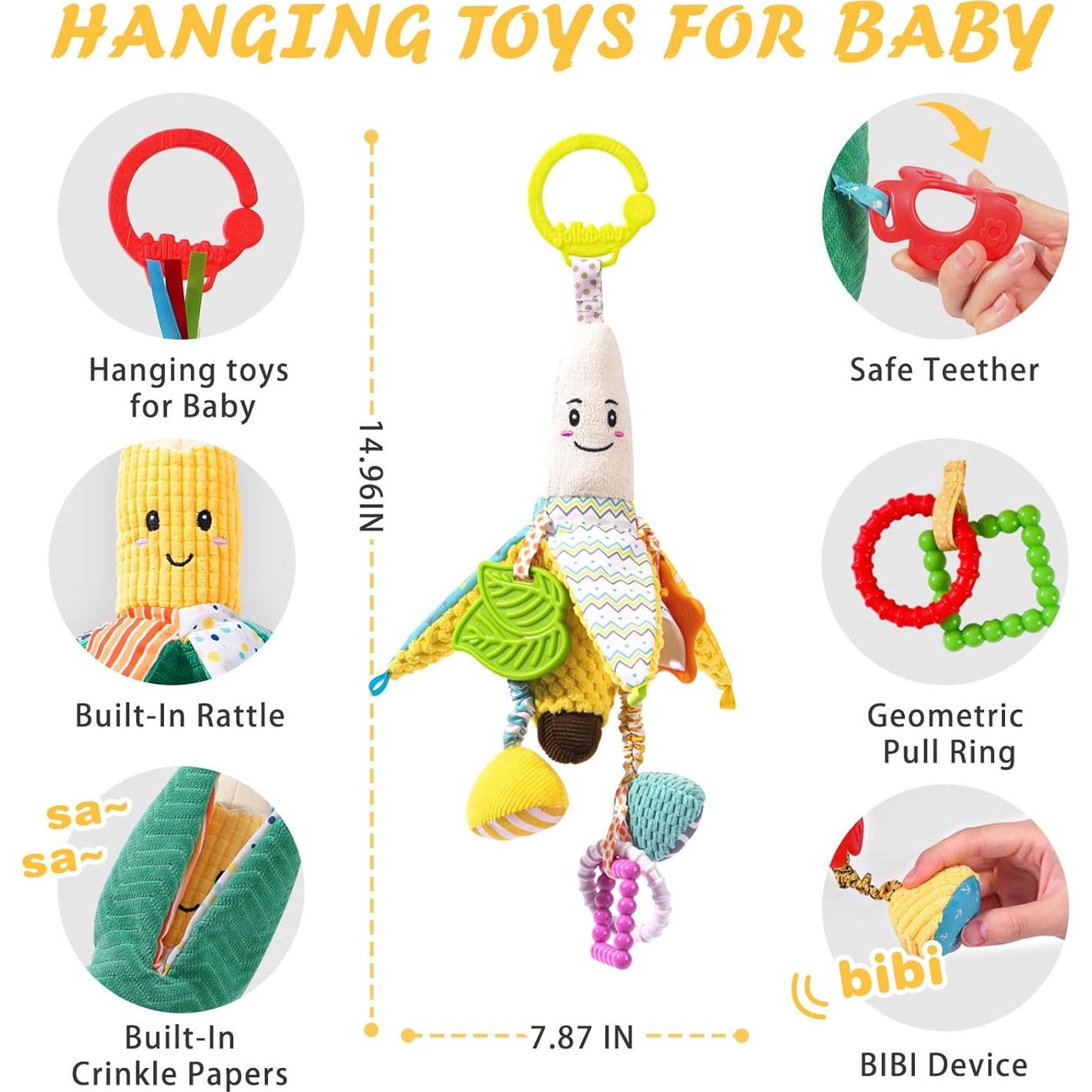 Sonajero Musical Jollybaby Plátano para Silla de Auto Bebé