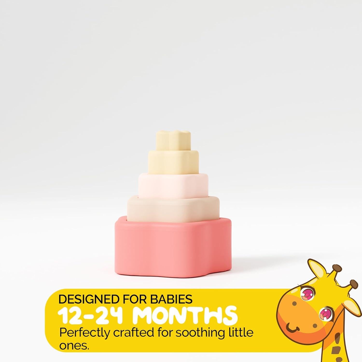 Juguete Apilable Estrella Muqee Peeko Silicona Grado Alimenticio