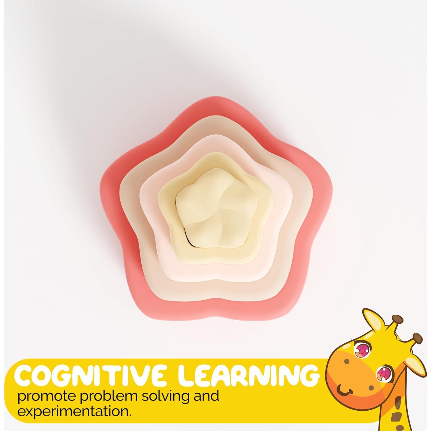 Juguete Apilable Estrella Muqee Peeko Silicona Grado Alimenticio