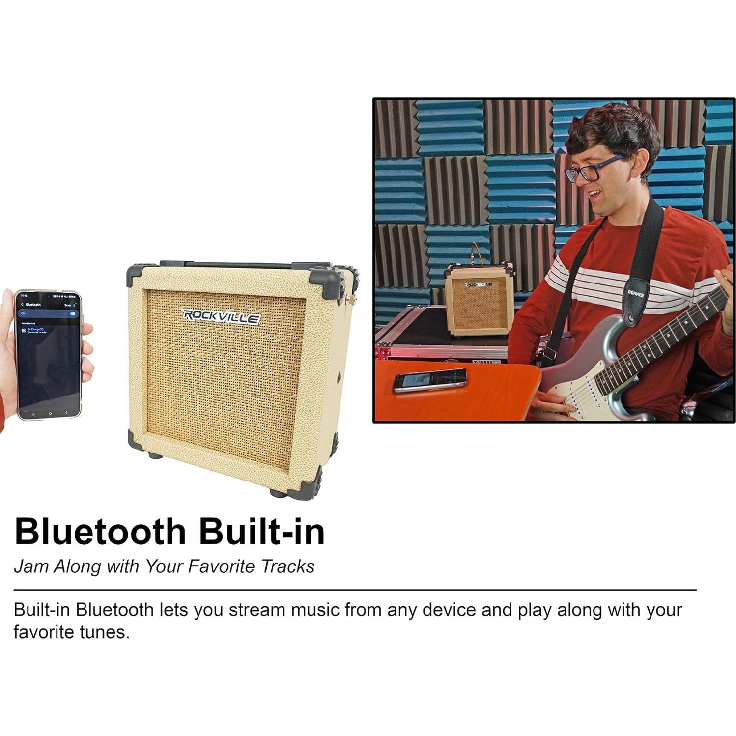 Amplificador Portátil Rockville G-CHARGE 20 Beige 20W Bluetooth