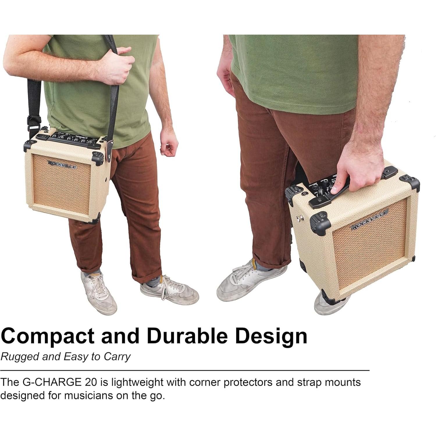 Amplificador Portátil Rockville G-CHARGE 20 Beige 20W Bluetooth