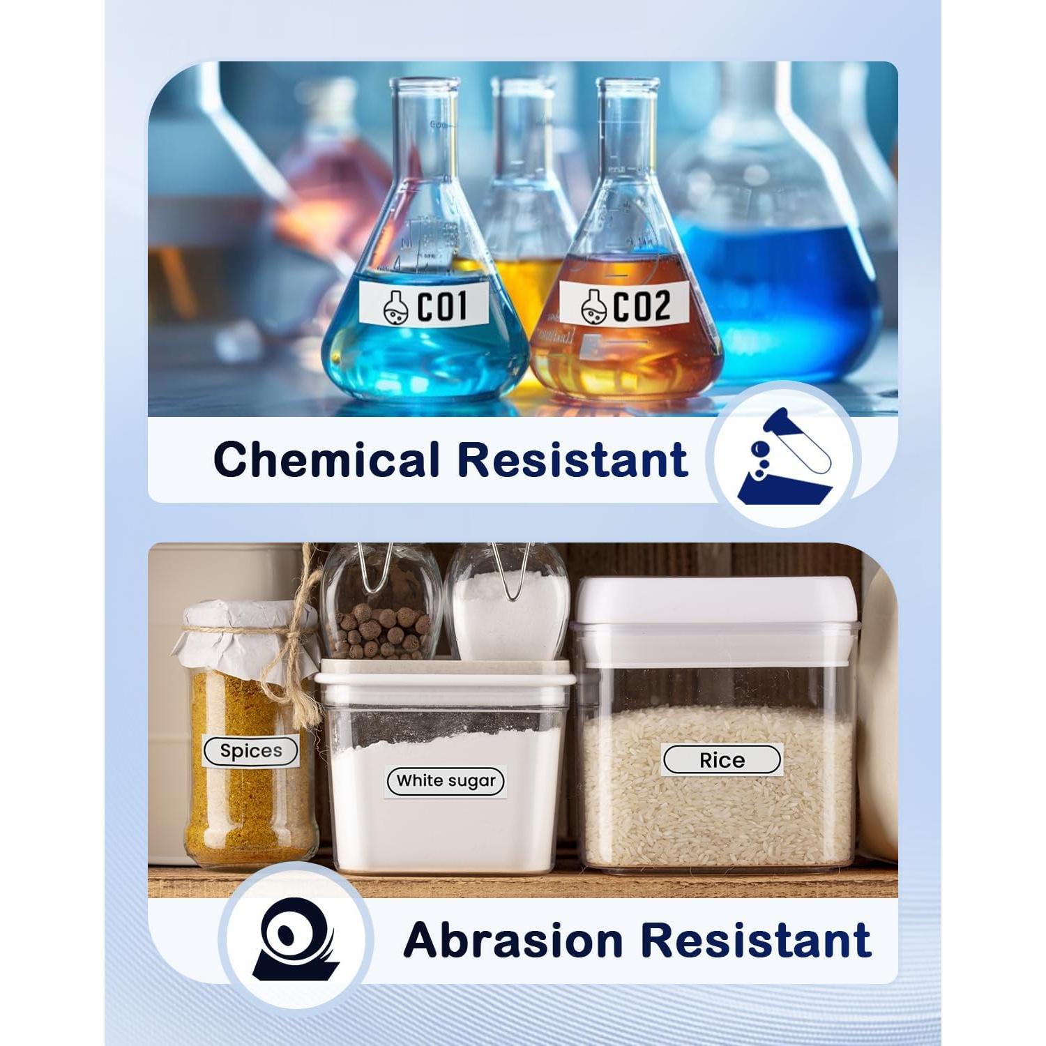 Paquete de 6 Cintas de Etiquetas Anycolor TZe-241 18mm Negro sobre Blanco