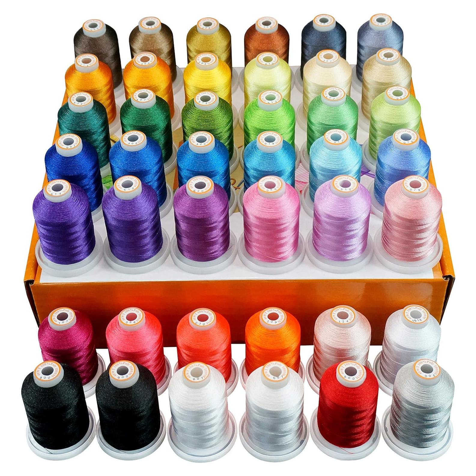 Kit de Hilos de Bordar 1000M 42 Bobinas Poliester Nuevo Brothread
