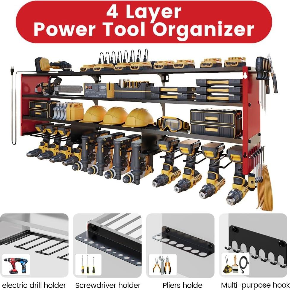 Organizador de Herramientas DIOOSN 4 Capas con Toma de Corriente