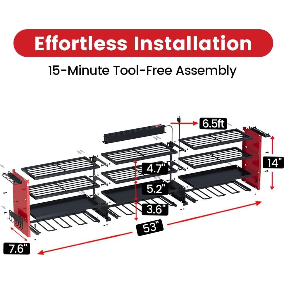 Organizador de Herramientas DIOOSN 4 Capas con Toma de Corriente