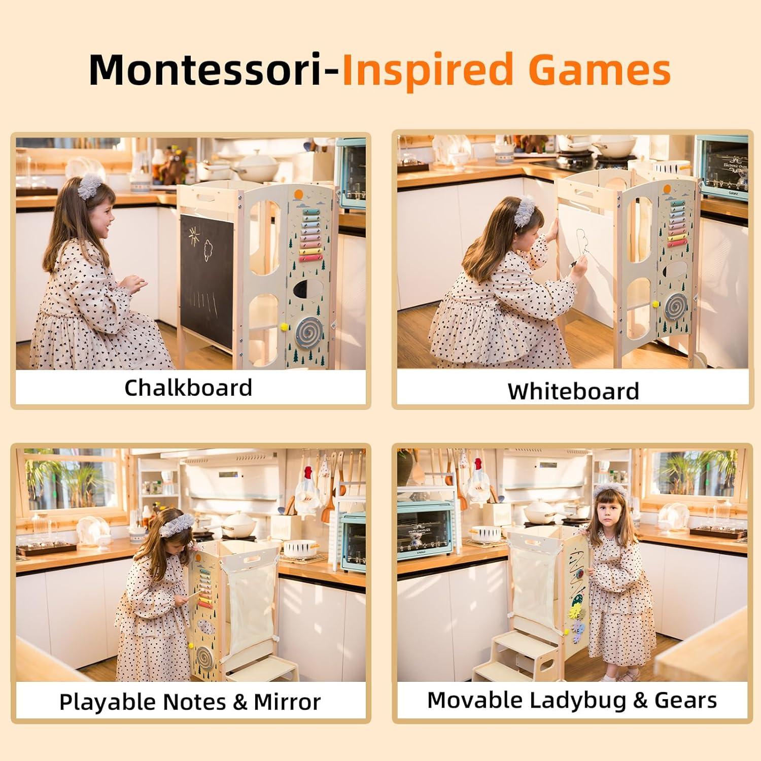 Torre de Aprendizaje Plegable OgiOgi para Niños Beige