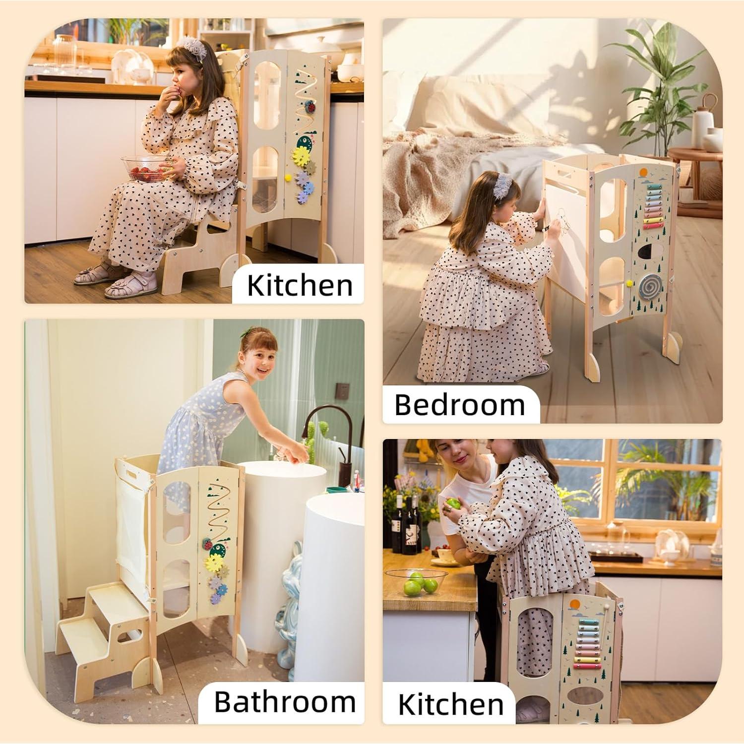 Torre de Aprendizaje Plegable OgiOgi para Niños Beige