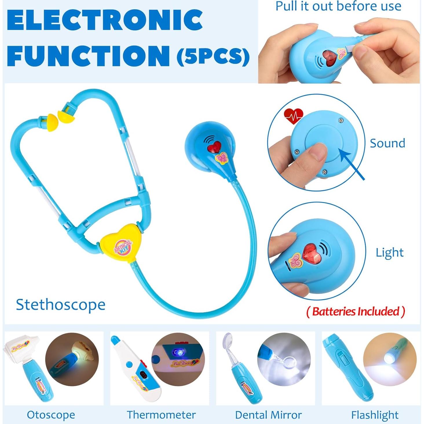 Kit de Doctor Liberry para Niños 18 Piezas con Estetoscopio