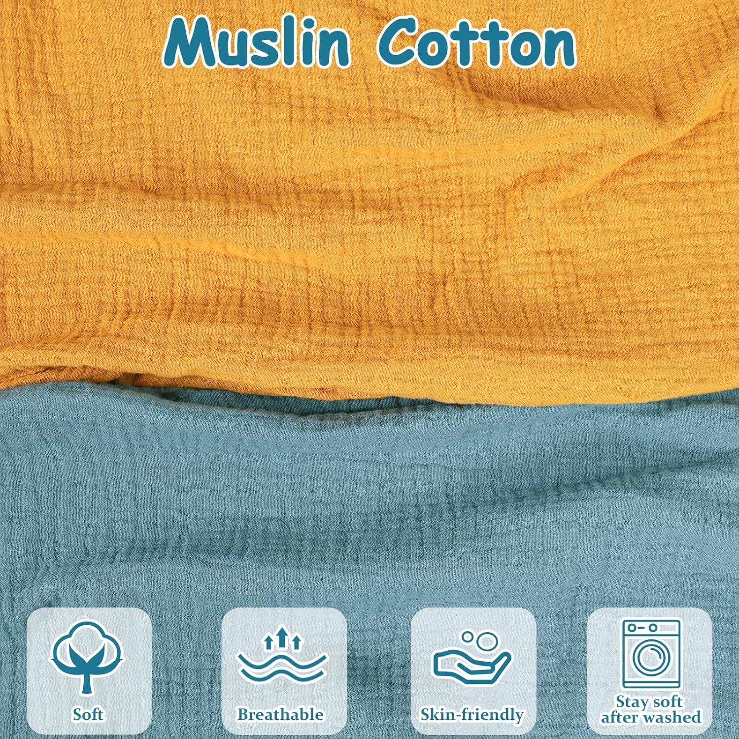 Cubiertas de Almohada de Lactancia Hooyax 2 Piezas Algodón Muslin