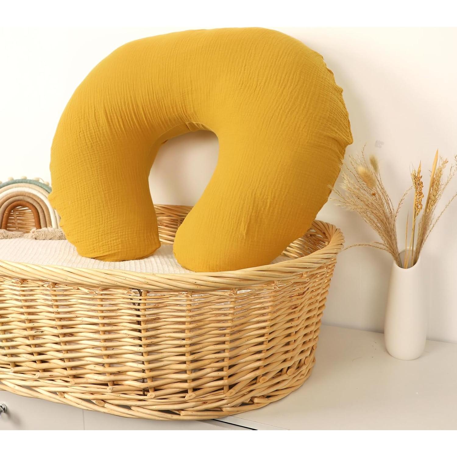 Cubiertas de Almohada de Lactancia Hooyax 2 Piezas Algodón Muslin