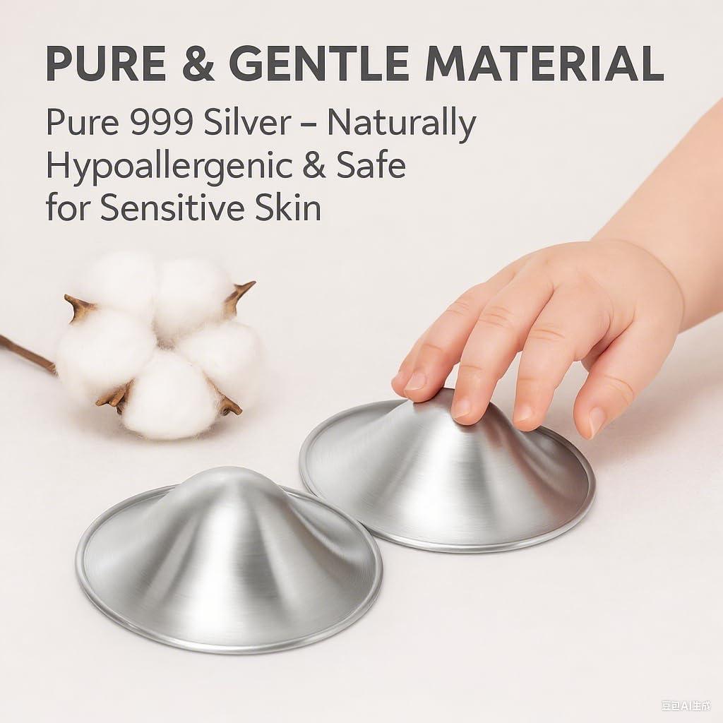 Tazas de Lactancia de Plata 999 para Mamás - Grande