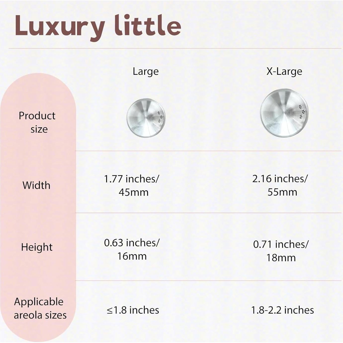 Tazas de Lactancia de Plata 999 para Mamás - Grande