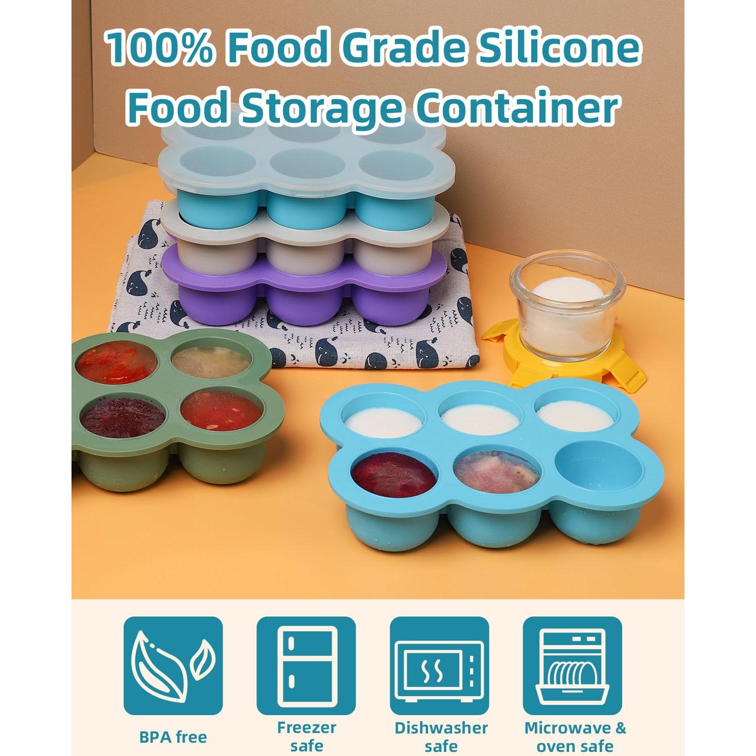 Bandeja de Congelador de Silicona btrfe 6x3oz (170g) con Tapa