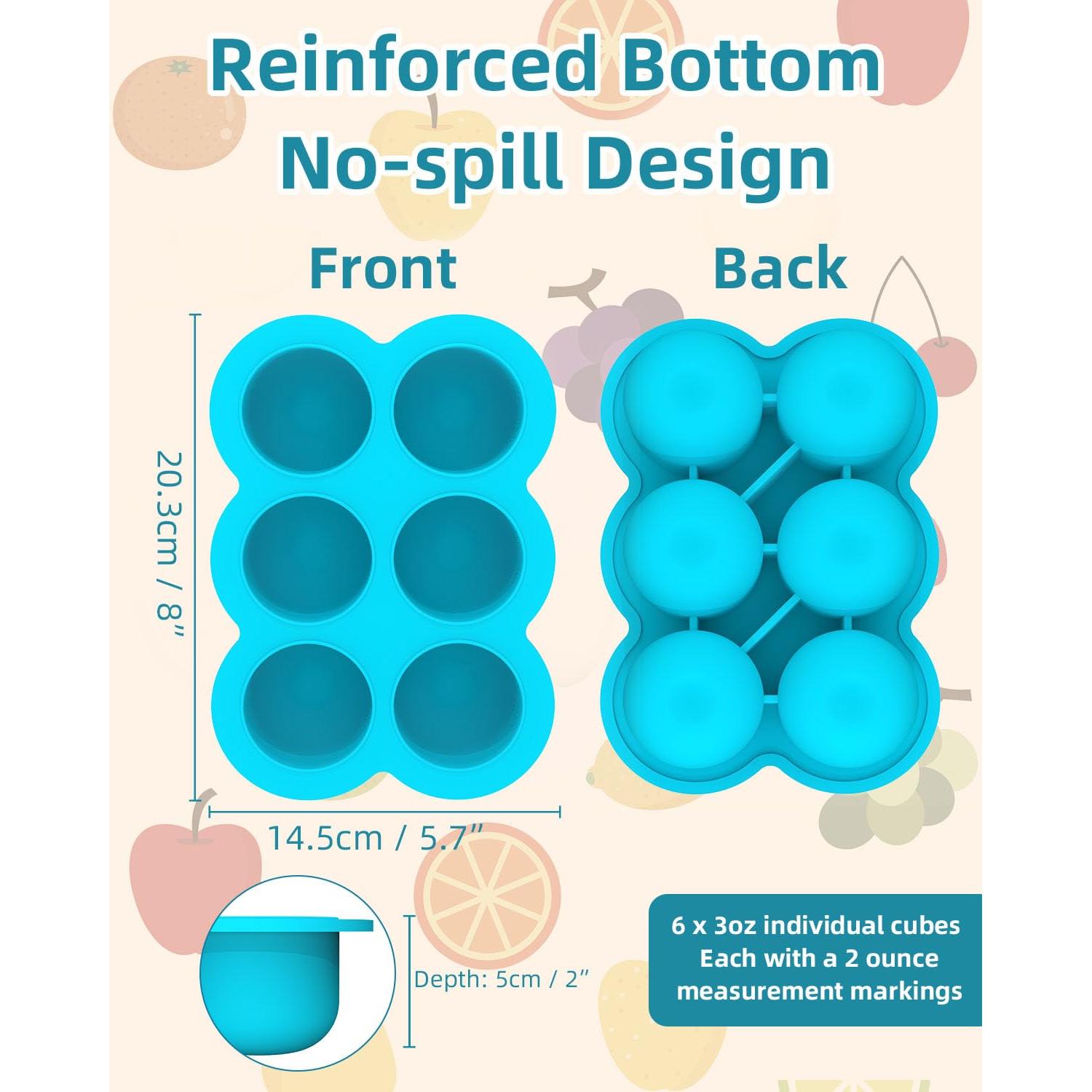 Bandeja de Congelador de Silicona btrfe 6x3oz (170g) con Tapa