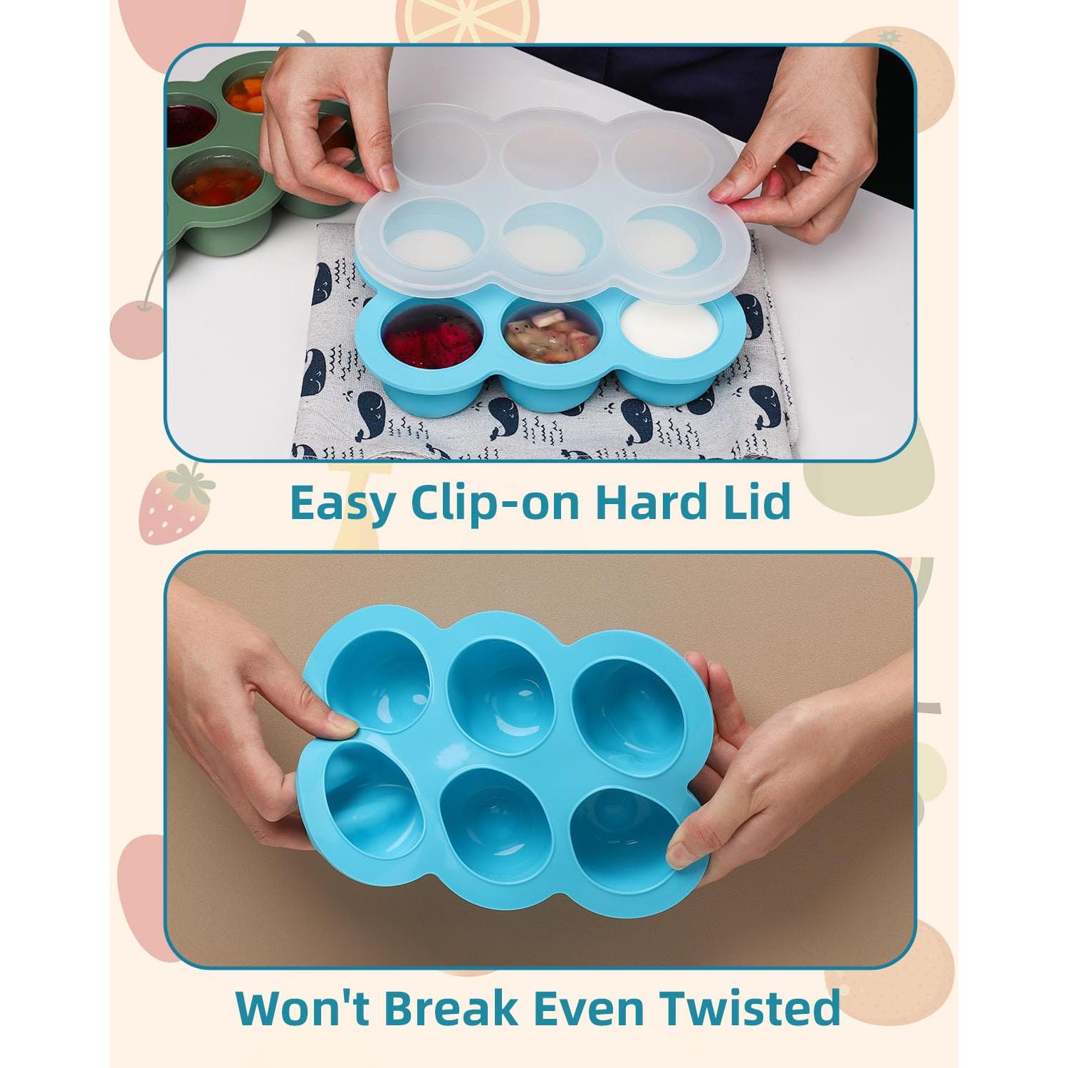 Bandeja de Congelador de Silicona btrfe 6x3oz (170g) con Tapa