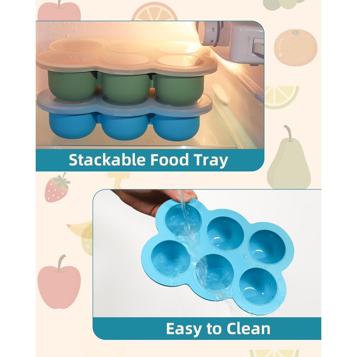 Bandeja de Congelador de Silicona btrfe 6x3oz (170g) con Tapa