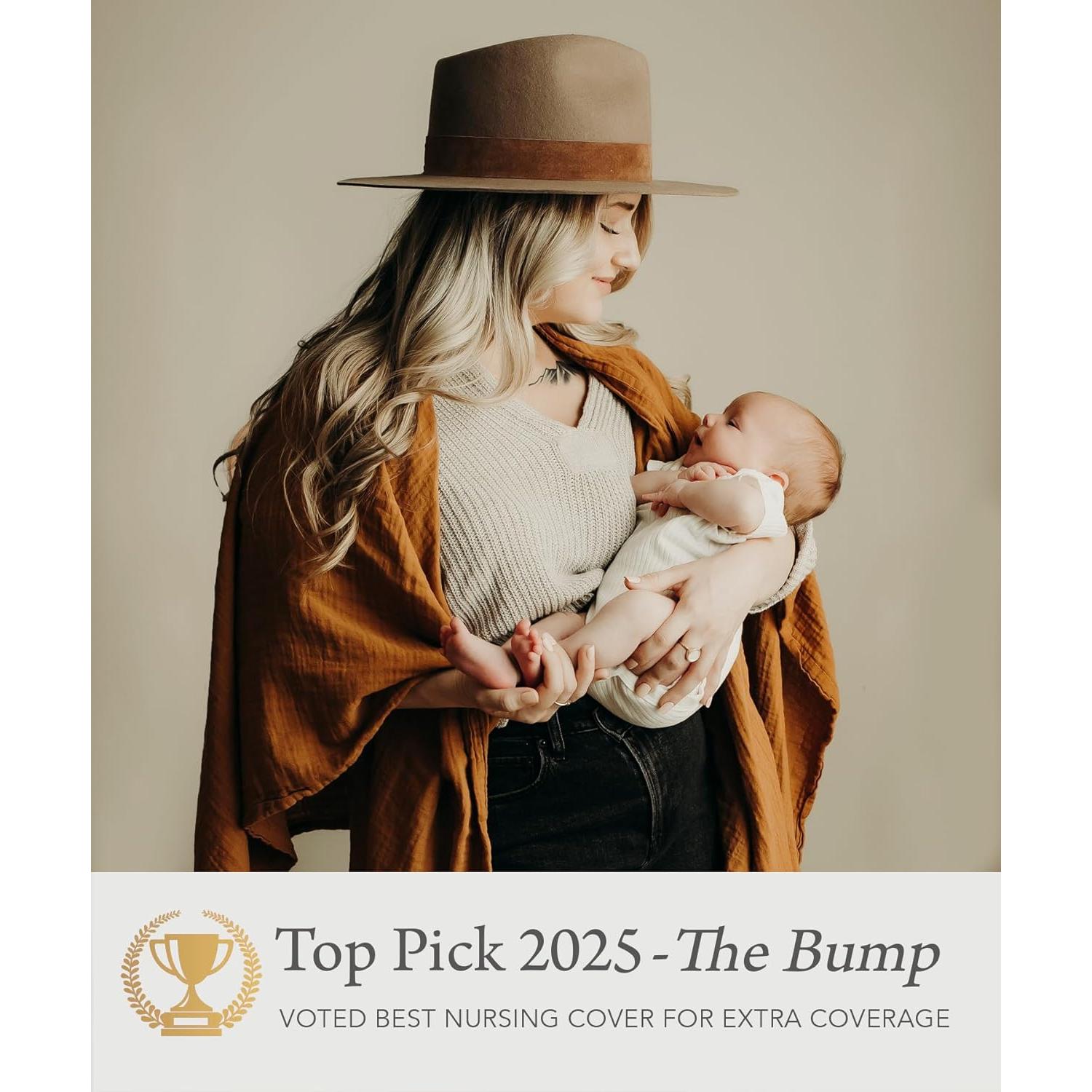 Funda de Lactancia Indi by Kishu Baby Muselina Orgánica Caramelo