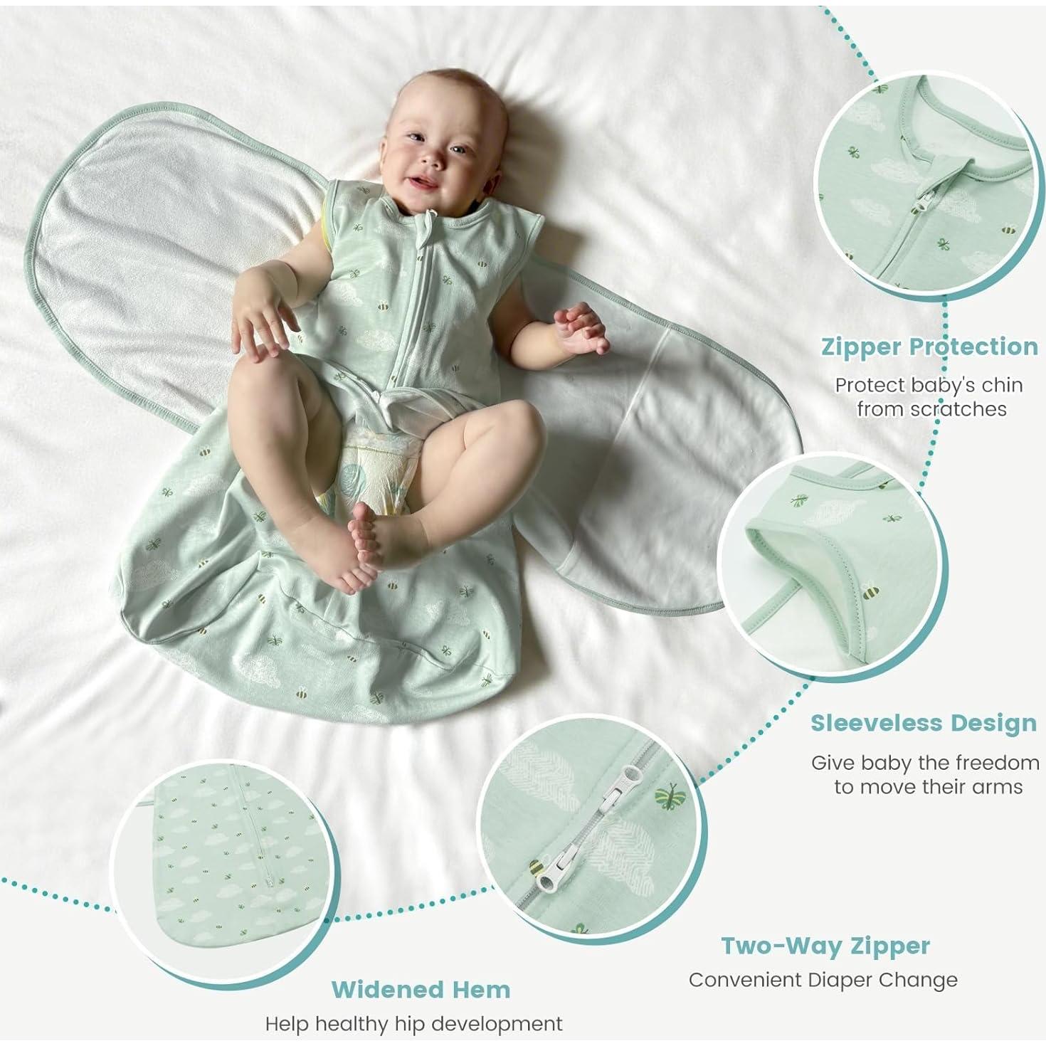 Saco de Sueño Bebé LILBESTIE 0-6 Meses 100% Algodón 1.0 Tog