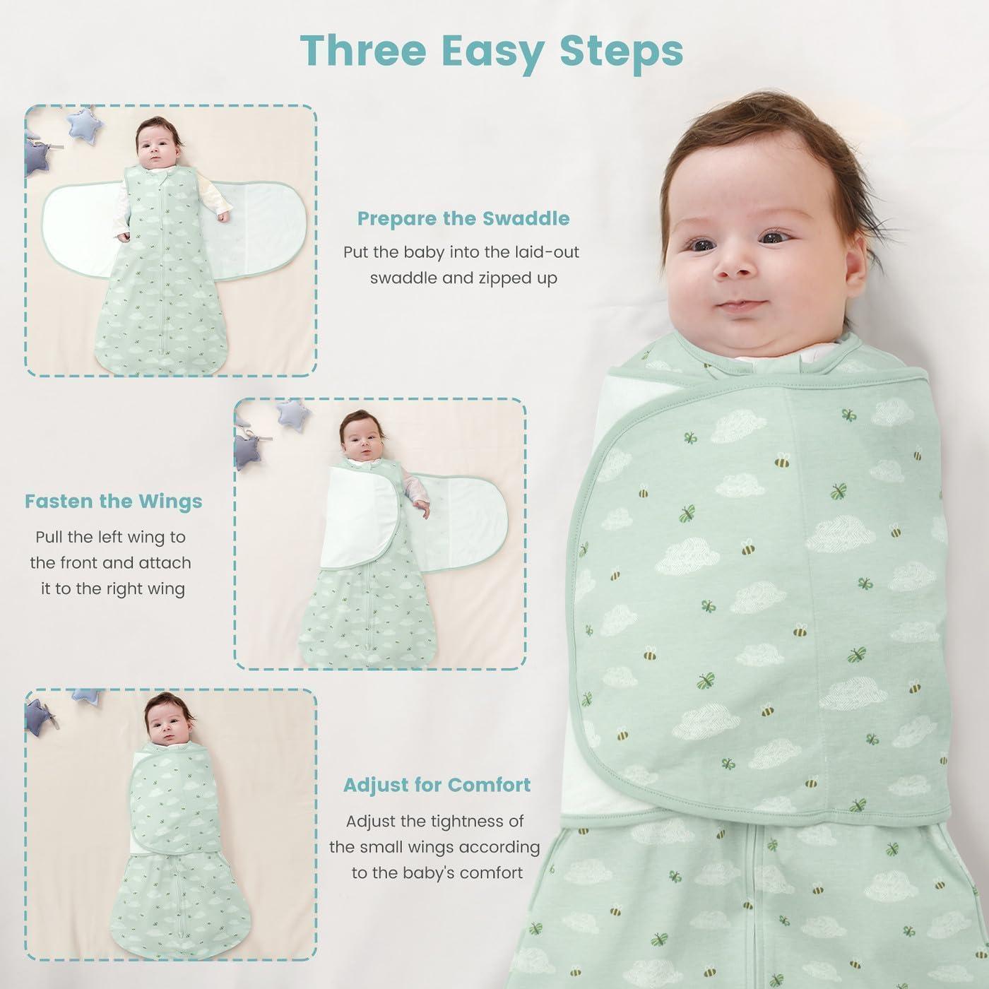 Saco de Sueño Bebé LILBESTIE 0-6 Meses 100% Algodón 1.0 Tog