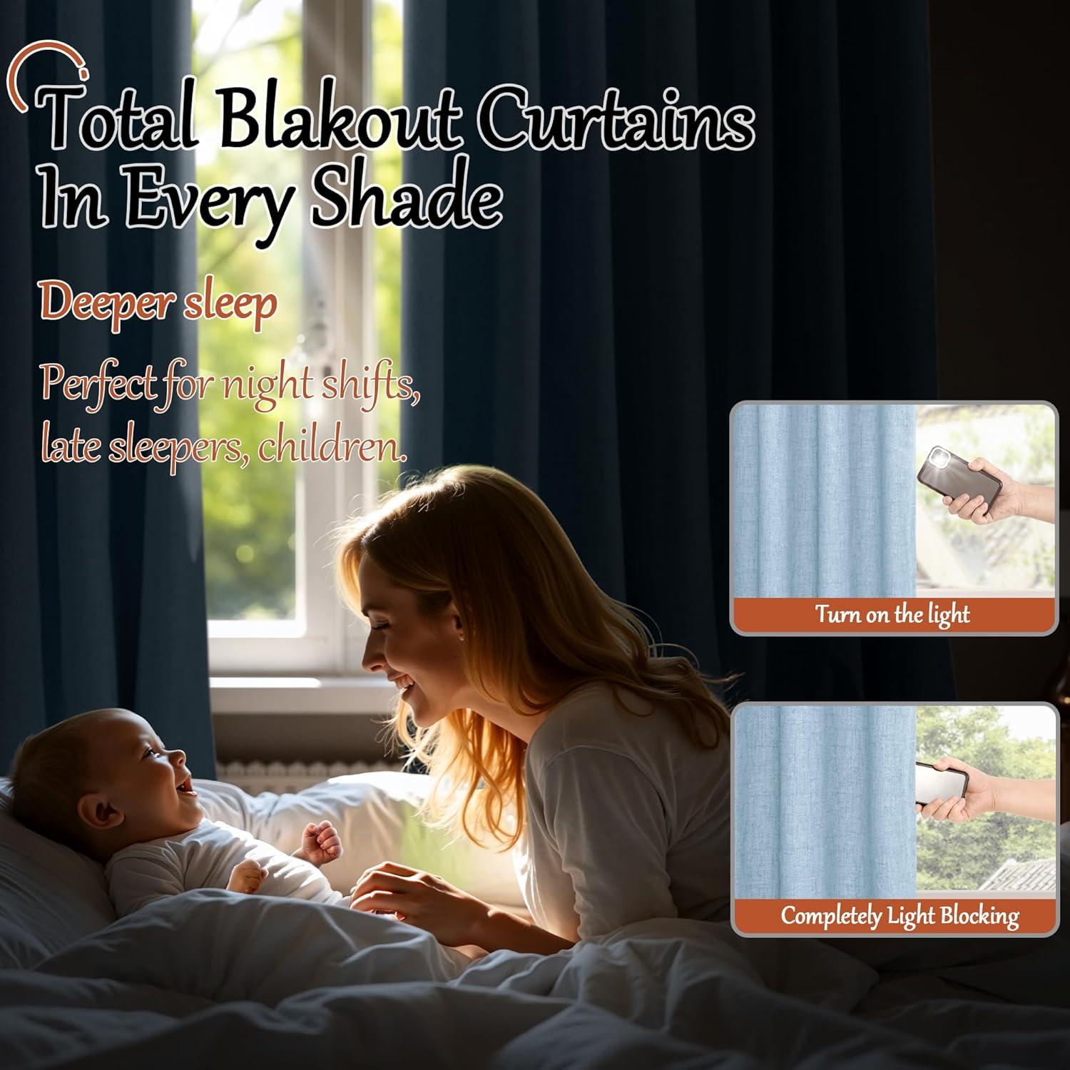 Cortinas Opacas Lajode 96.5x101.6 cm Azul Bebé 2 Paneles