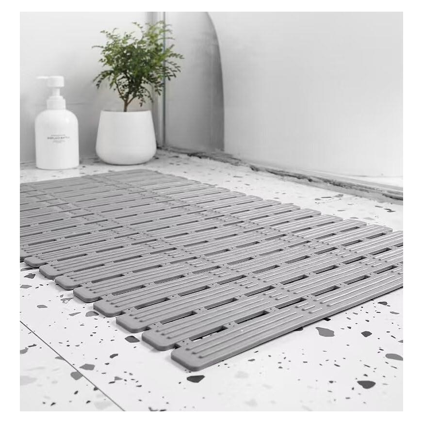 Alfombrilla Antideslizante para Baño PuoWeo 90x40cm Gris