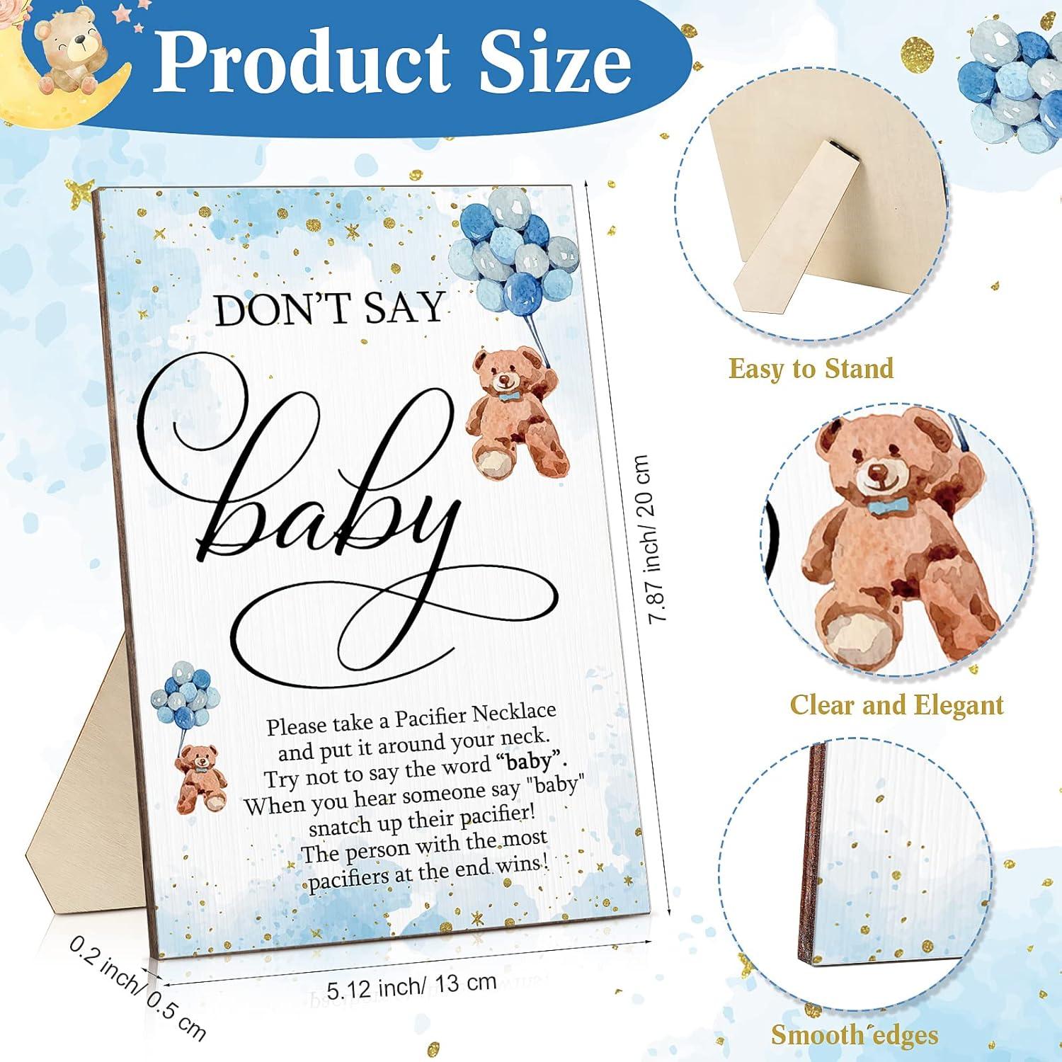 Juego de Baby Shower Wesiti 51 Piezas Azul con Letrero y Chupetes
