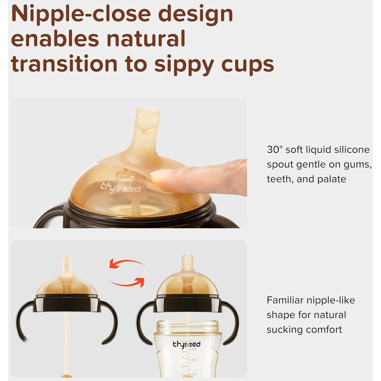 Taza de transición Thyseed 300ml con boquilla de silicona