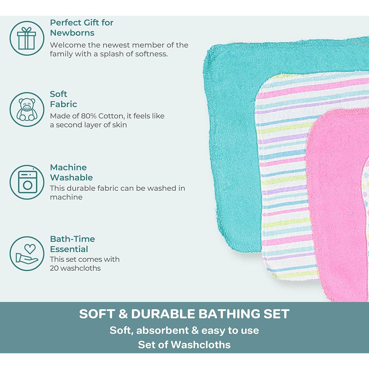 Toallitas de Lavado Spasilk para Bebés 20 Piezas Aqua