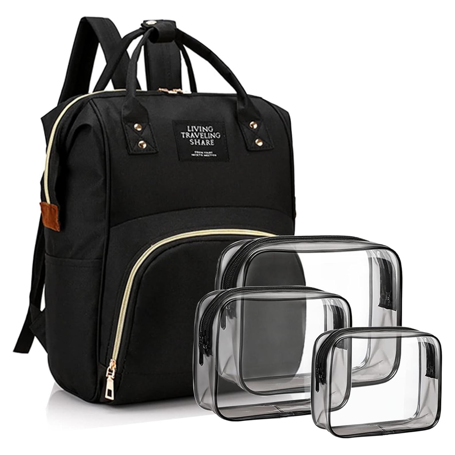 Mochila de Pañales Timberer Negra con Bolsillos Organizadores