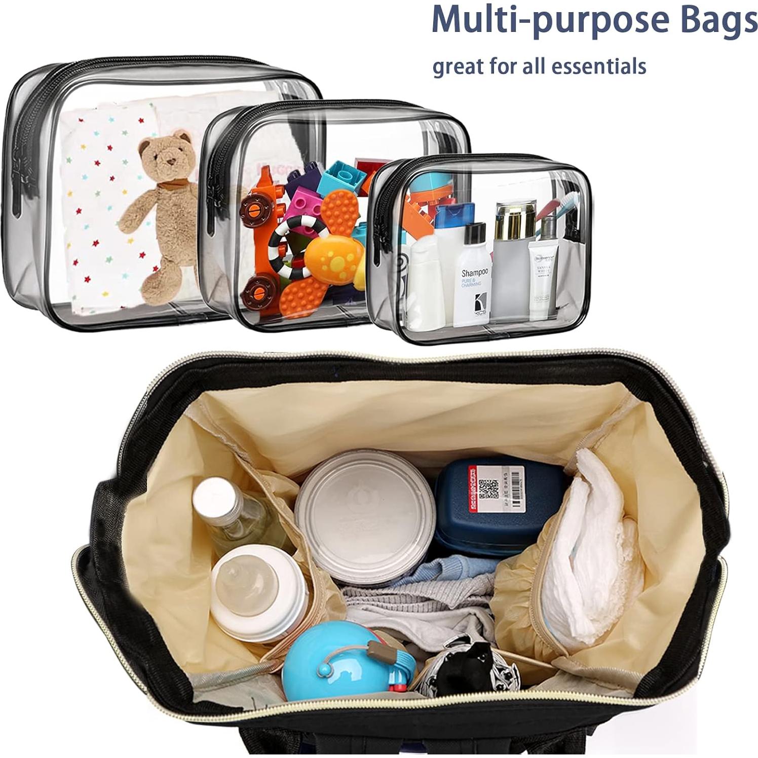 Mochila de Pañales Timberer Negra con Bolsillos Organizadores