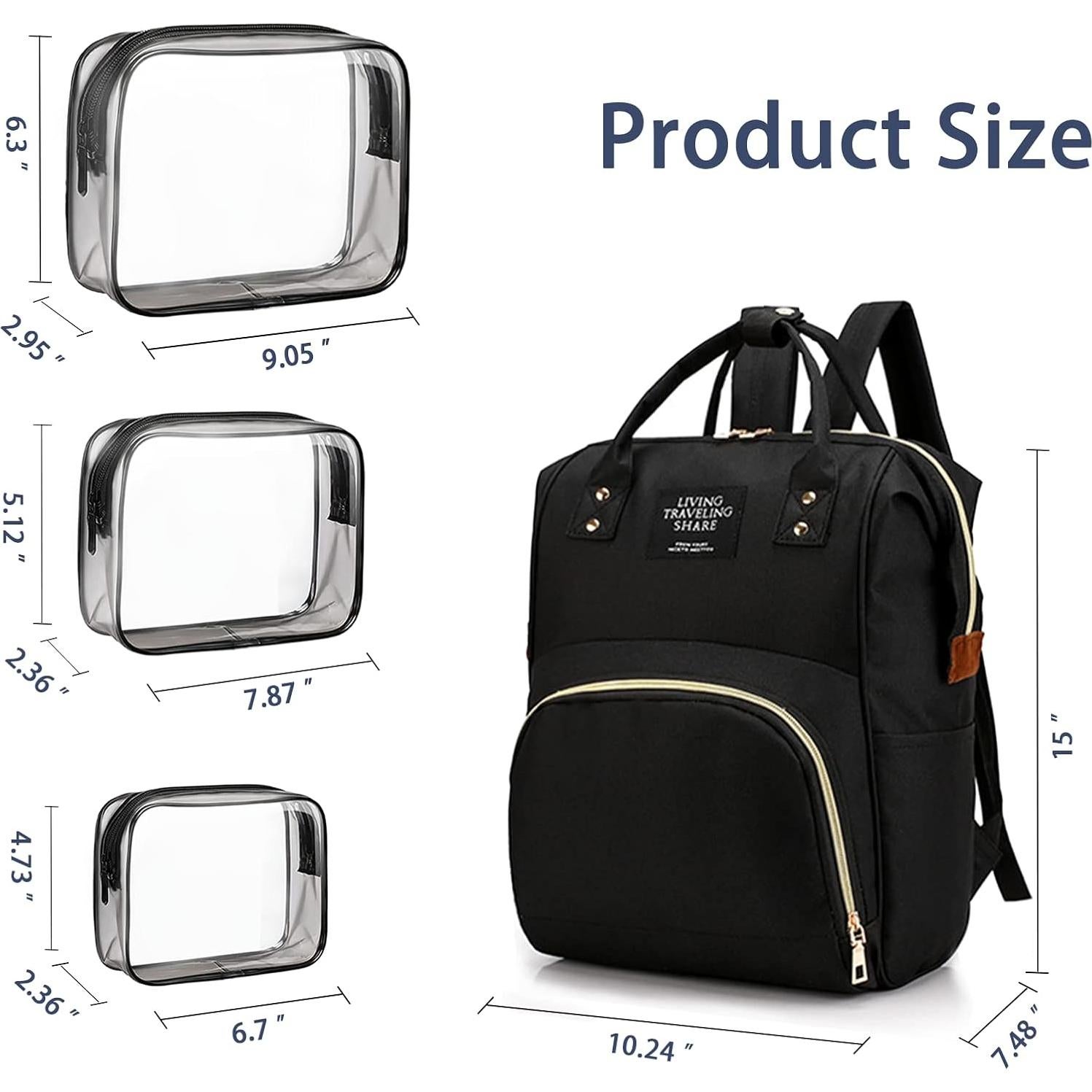 Mochila de Pañales Timberer Negra con Bolsillos Organizadores