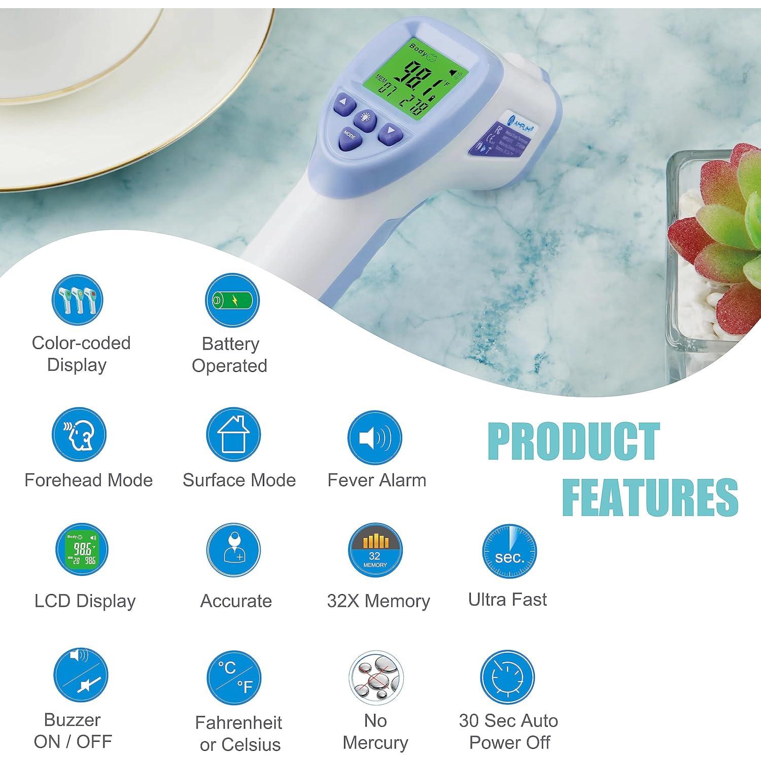 Termómetro Digital Sin Contacto Amplim DT-8836M para Niños y Adultos