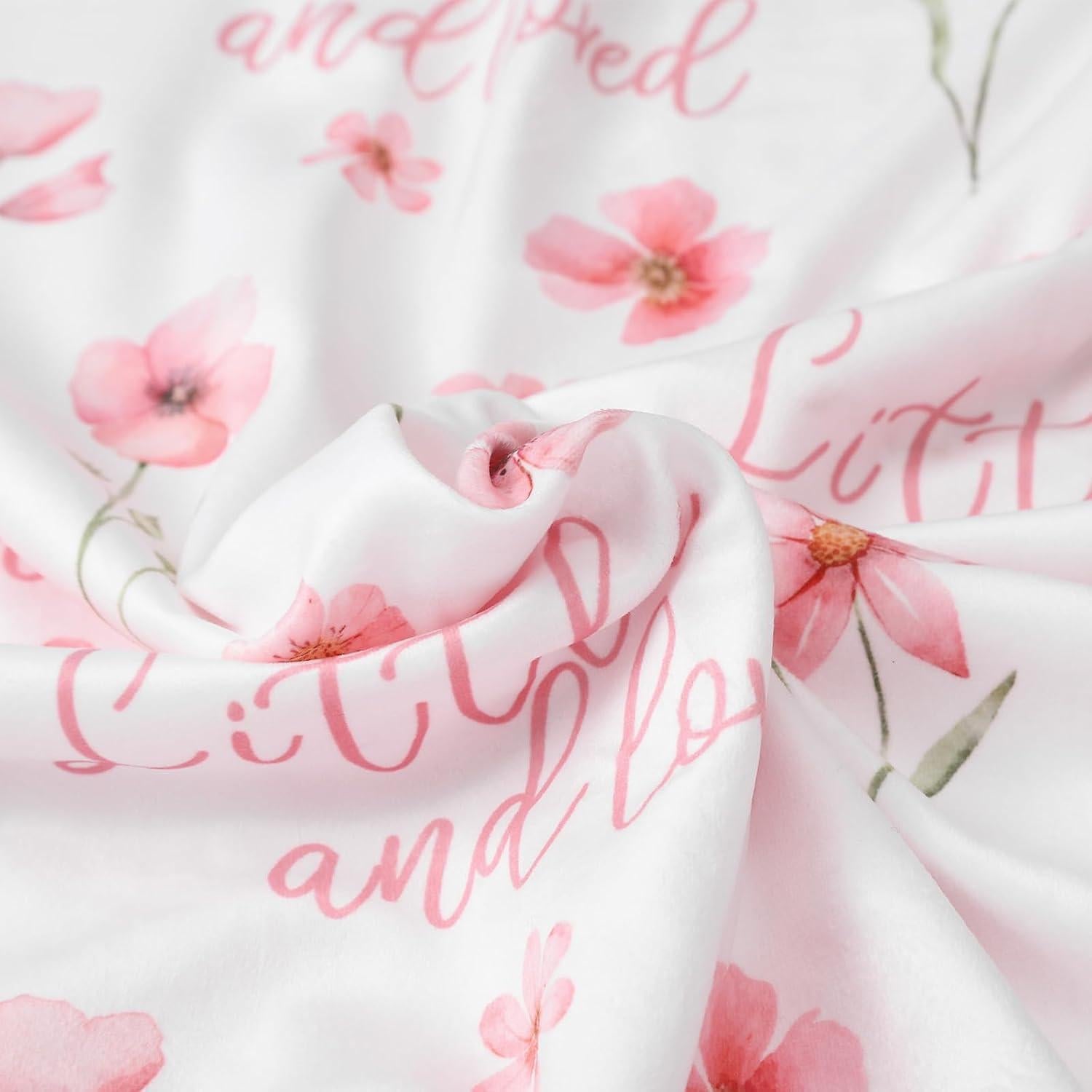 Manta Floral Rosa para Bebés Civarua Kids 76x102 cm Suave