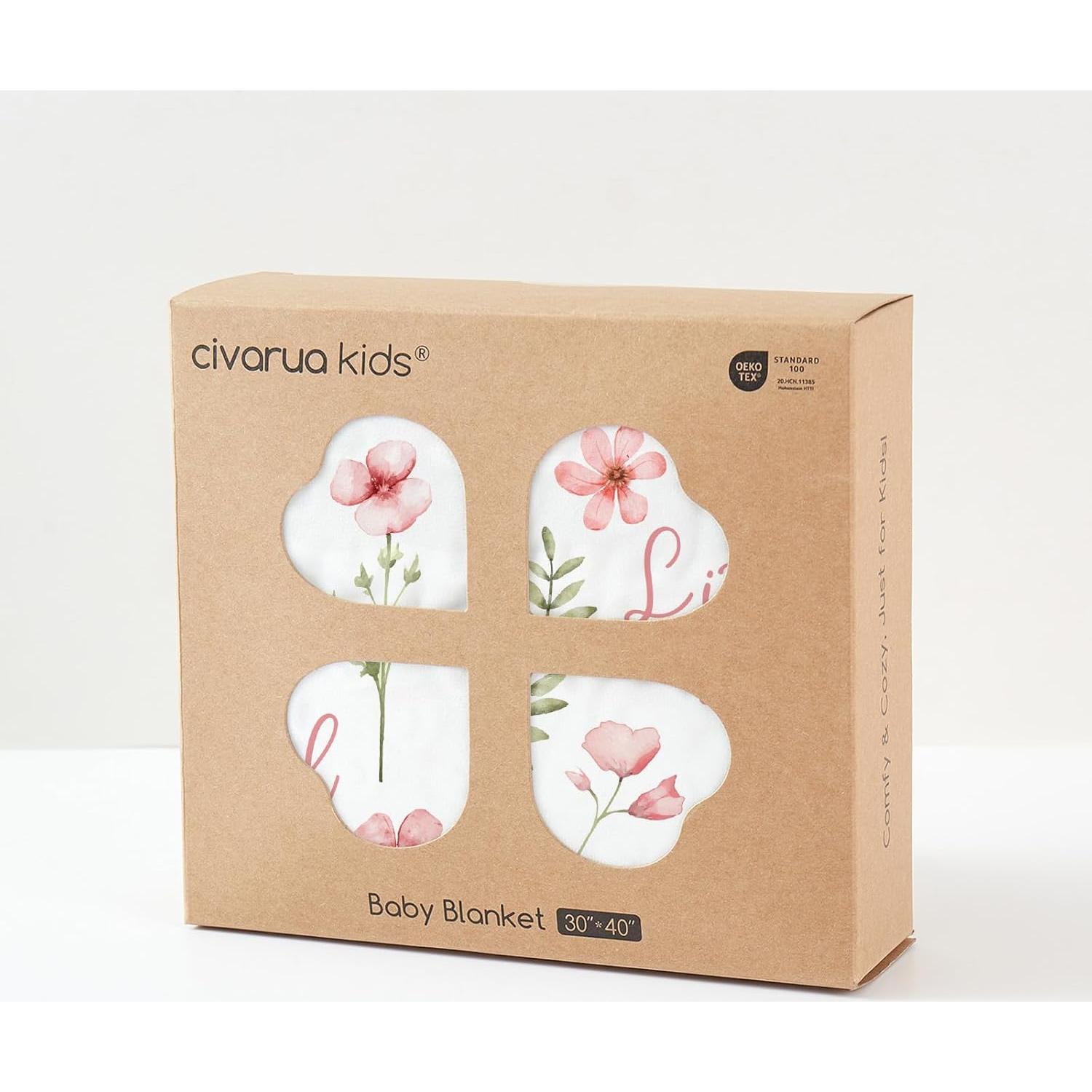 Manta Floral Rosa para Bebés Civarua Kids 76x102 cm Suave