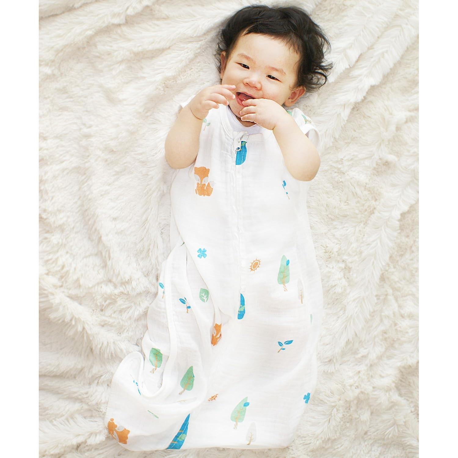 Saco de dormir ligero de algodón muselina Bosque 0.5 Tog