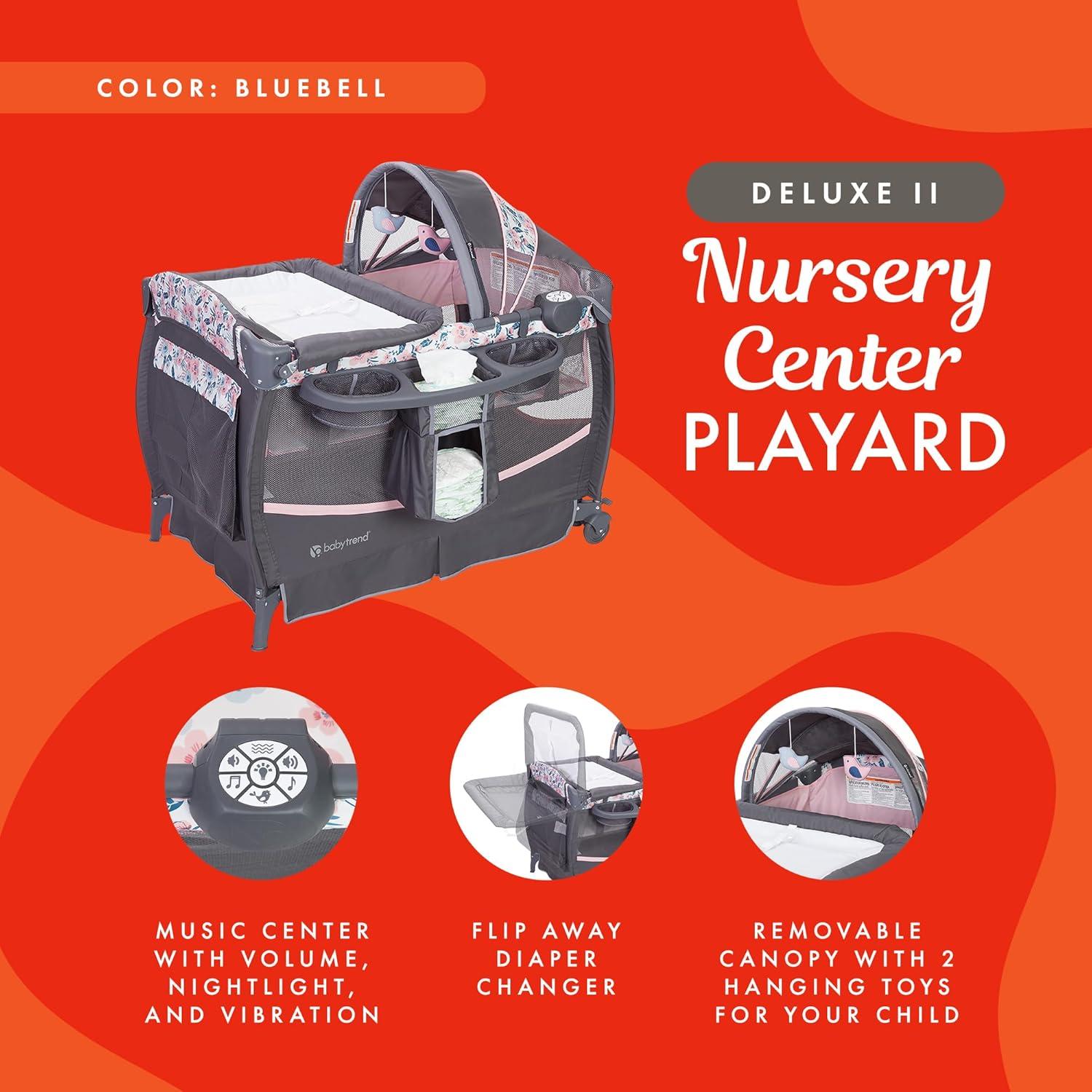 Centro de Cuidado Deluxe II Baby Trend Playard Azul