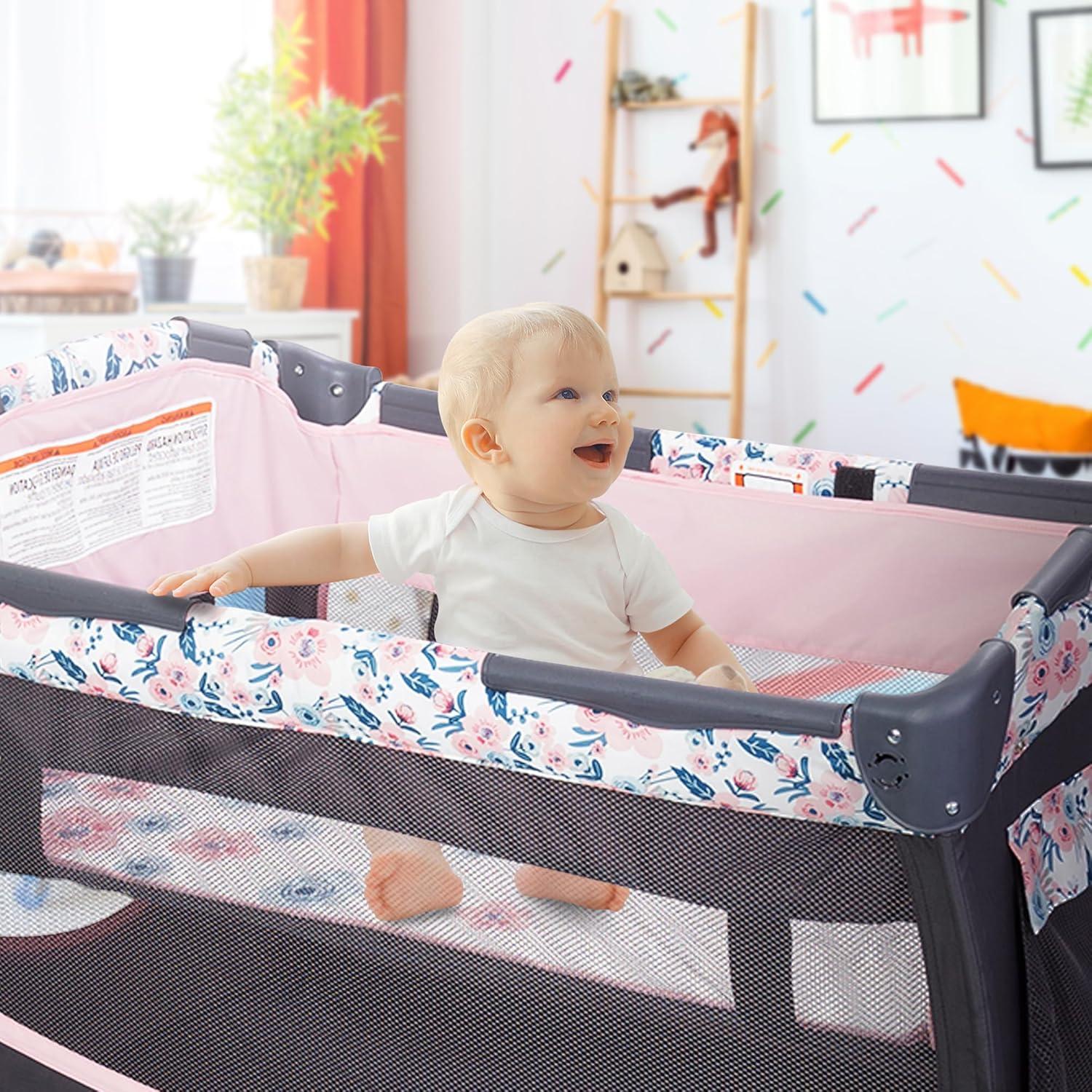 Centro de Cuidado Deluxe II Baby Trend Playard Azul