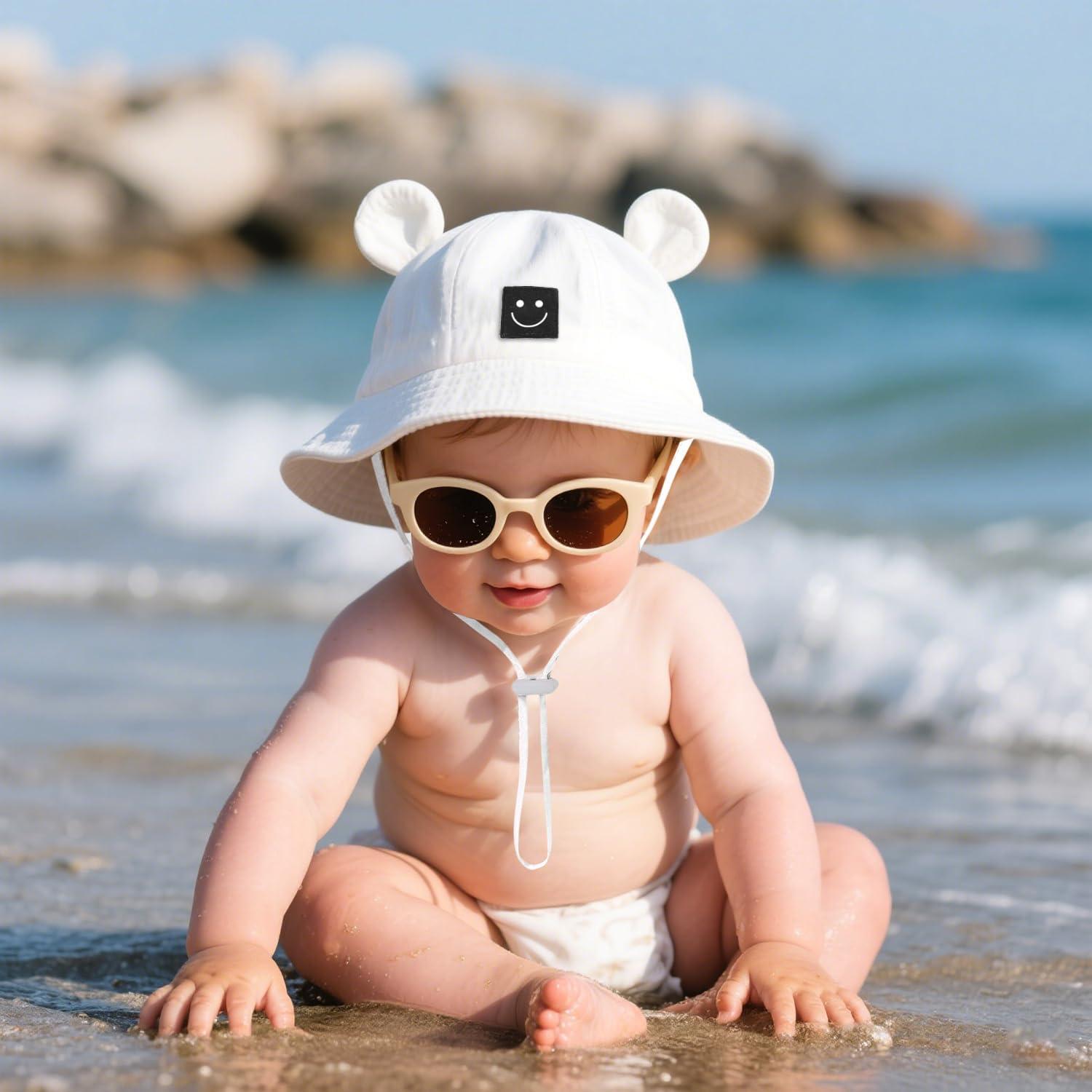 Sombrero de Cubo para Bebés 100% Algodón Protección Solar 50+ UPF